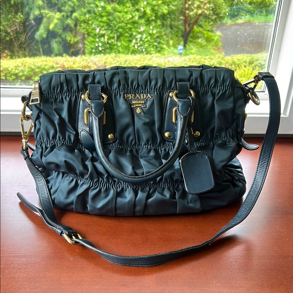 Prada Dark Teal Gaufre Bag